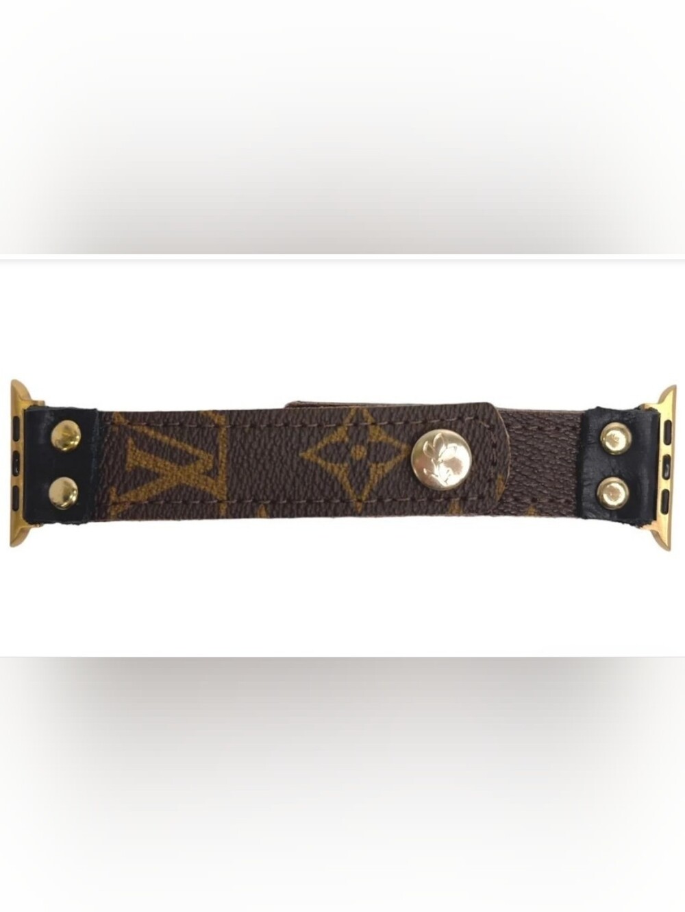 Beaudin Desings LV Upcycled Brown/Black Monogram Apple Watch Strap New